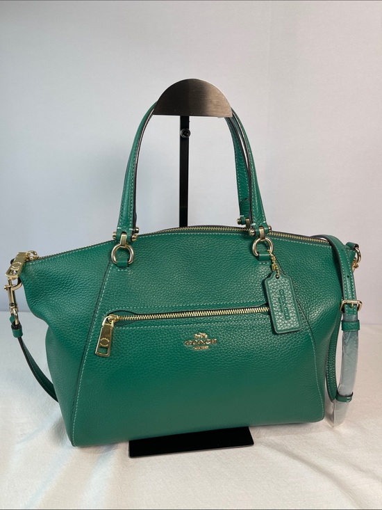 Coach Handbags - Coach E2157-79997 Prairie Satchel Green Pebble Leather Crossbody Bag